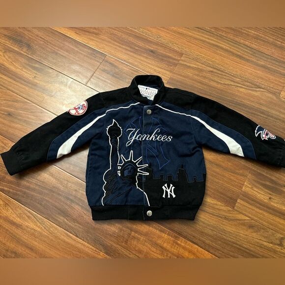 New York Yankees Vintage Moto Bomber Jacket Embroidered RARE - Picture 1 of 9